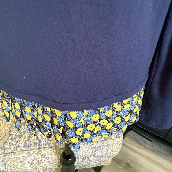 J. Crew Blue and Yellow Long Sleeve Blouse - Picture 3 of 6